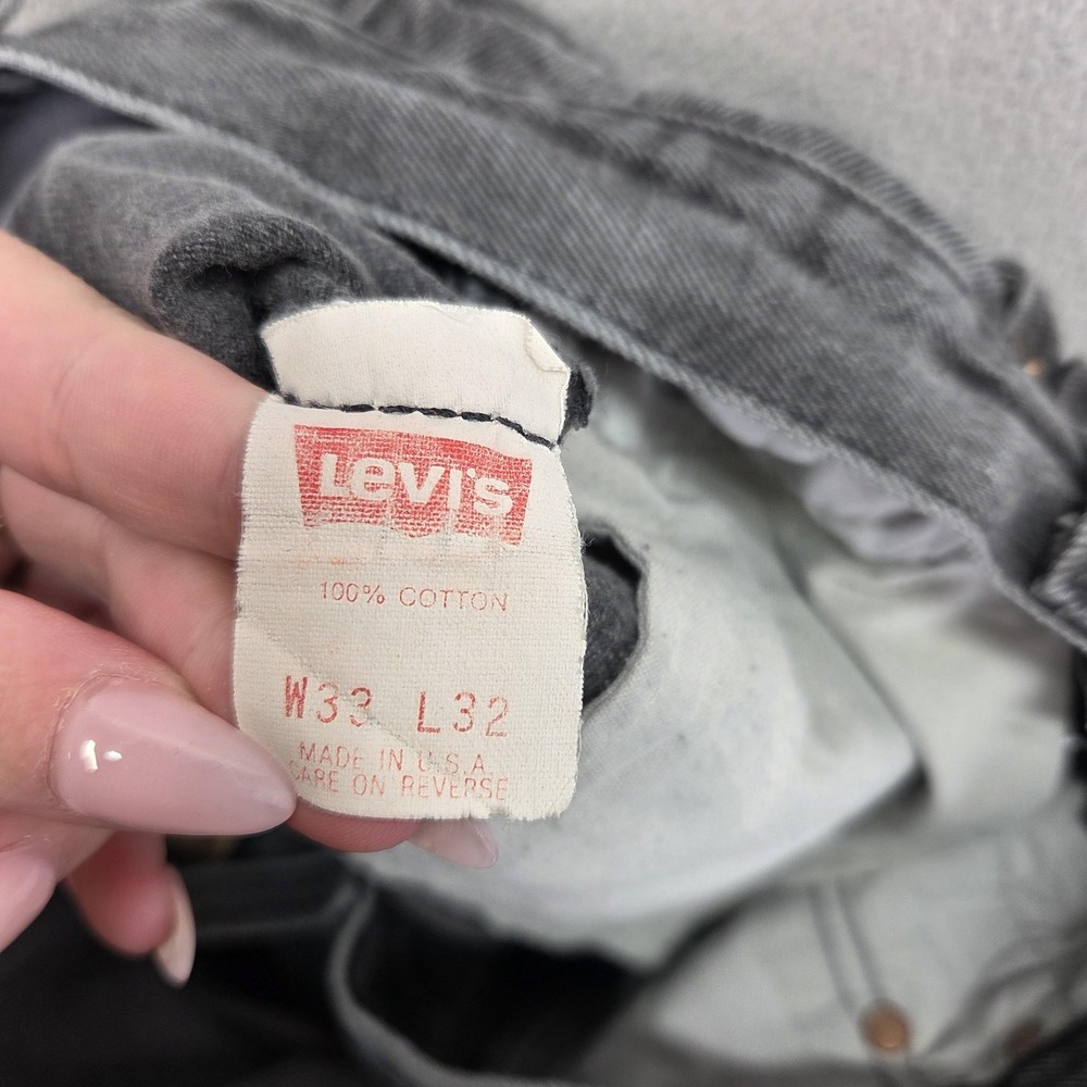 Vintage Levis 501 Jeans Mens Black Made USA Button Distressed 90s Fits 30x30 - Picture 15 of 16